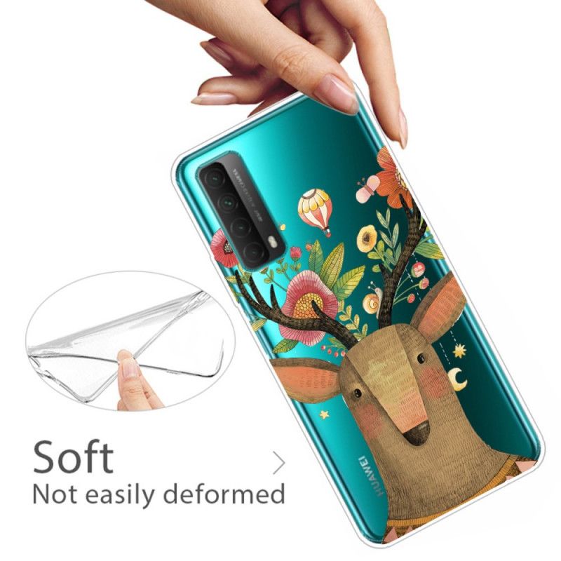 Case Hoesje Huawei P Smart 2021 Telefoonhoesje Transparant Gebloemd Hert