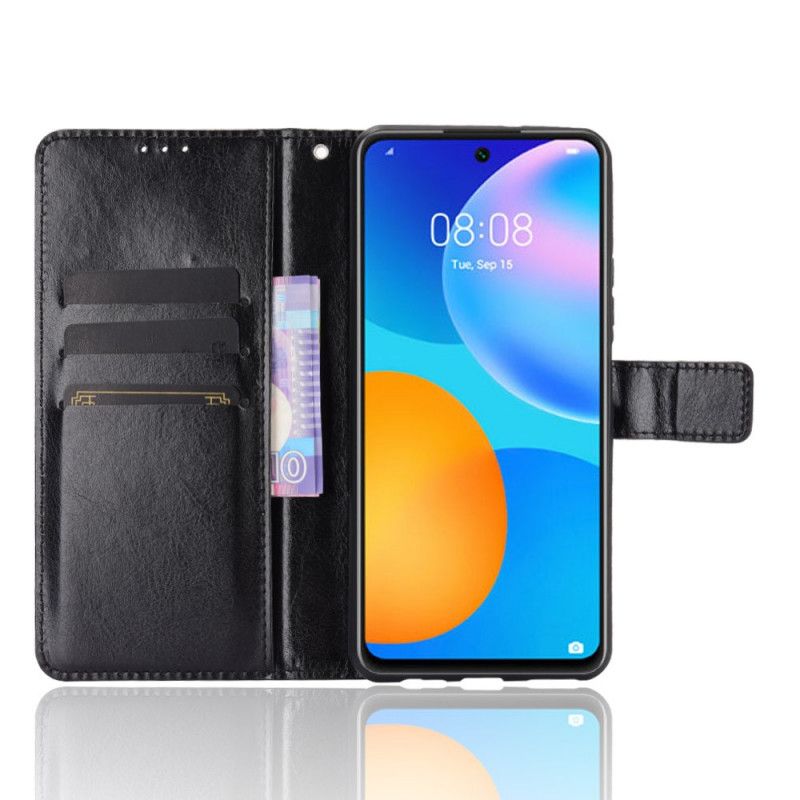 Cover Folio-hoesje Huawei P Smart 2021 Rood Zwart Telefoonhoesje Flitsend Kunstleer