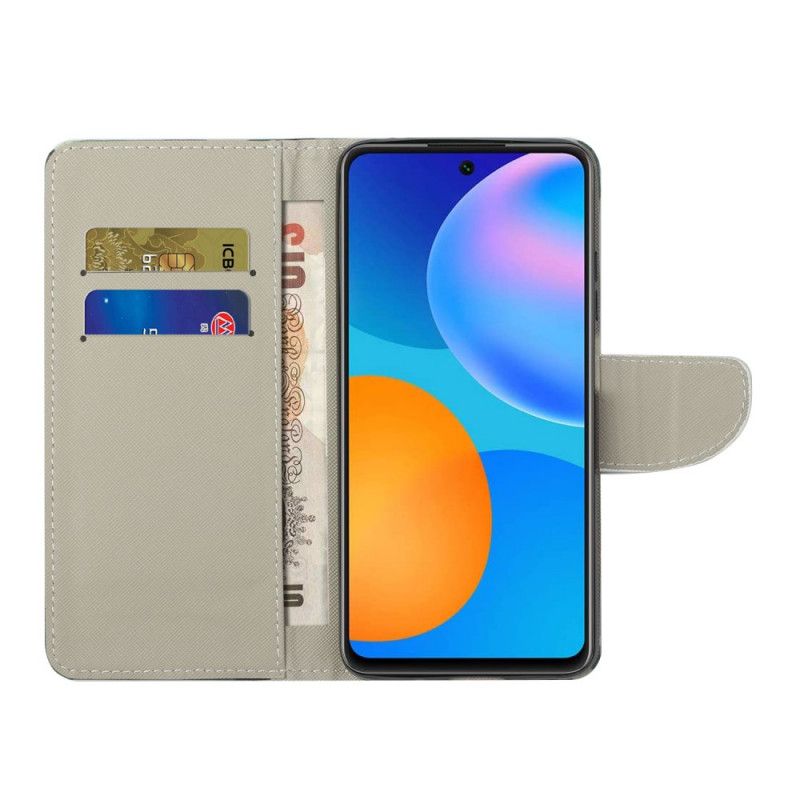 Cover Folio-hoesje Huawei P Smart 2021 Telefoonhoesje Blijf Kalm En Sprankelend