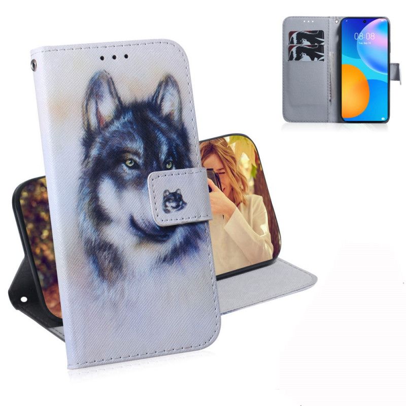 Cover Folio-hoesje Huawei P Smart 2021 Telefoonhoesje Blik Van De Hond