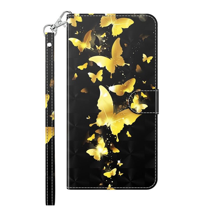 Cover Folio-hoesje Huawei P Smart 2021 Telefoonhoesje Gele Vlinders