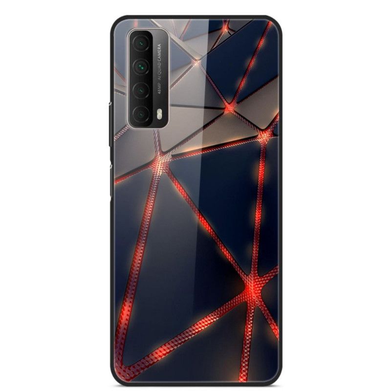 Cover Hoesje Huawei P Smart 2021 Groen Rood Telefoonhoesje Radius Gehard Glas