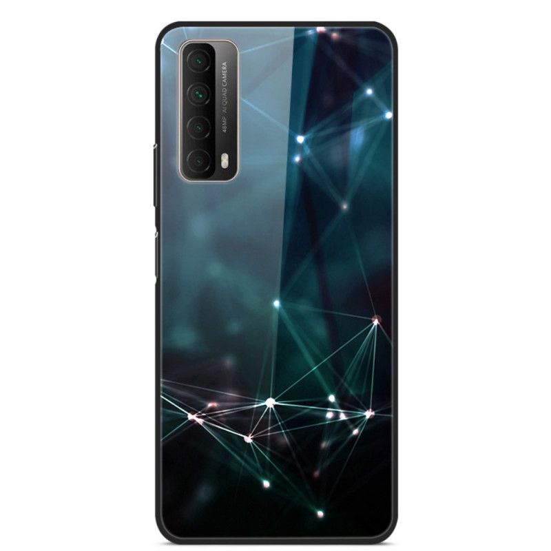 Cover Hoesje Huawei P Smart 2021 Groen Rood Telefoonhoesje Radius Gehard Glas