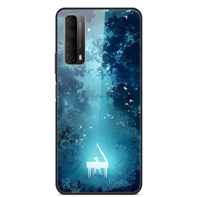 Cover Hoesje Huawei P Smart 2021 Telefoonhoesje Piano Gehard Glas 'S Nachts