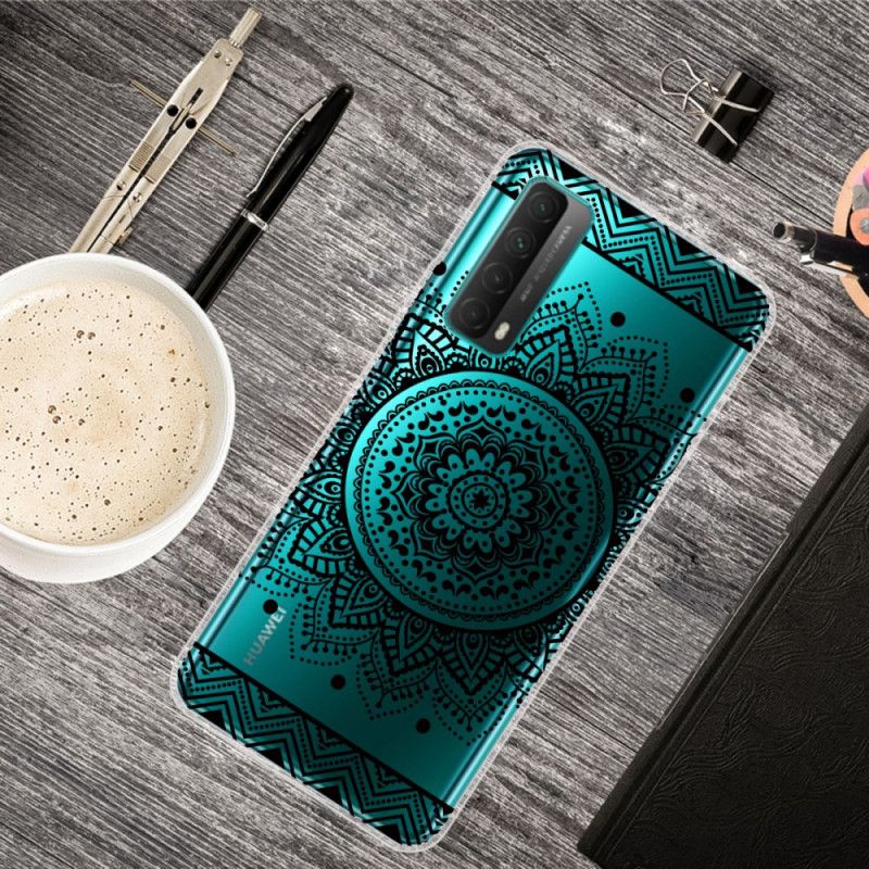 Cover Hoesje Huawei P Smart 2021 Telefoonhoesje Transparante Bloemen Mandala