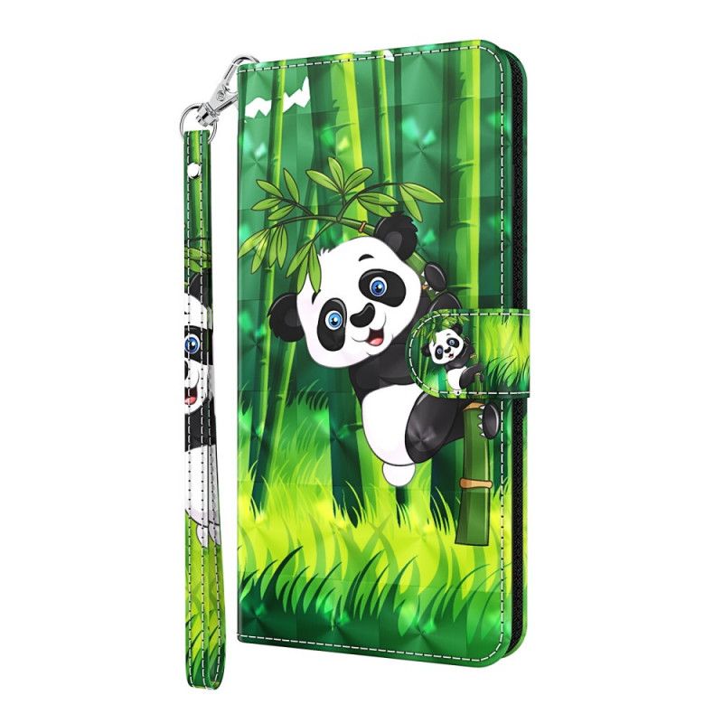 Flip Case Leren Huawei P Smart 2021 Panda En Bamboe