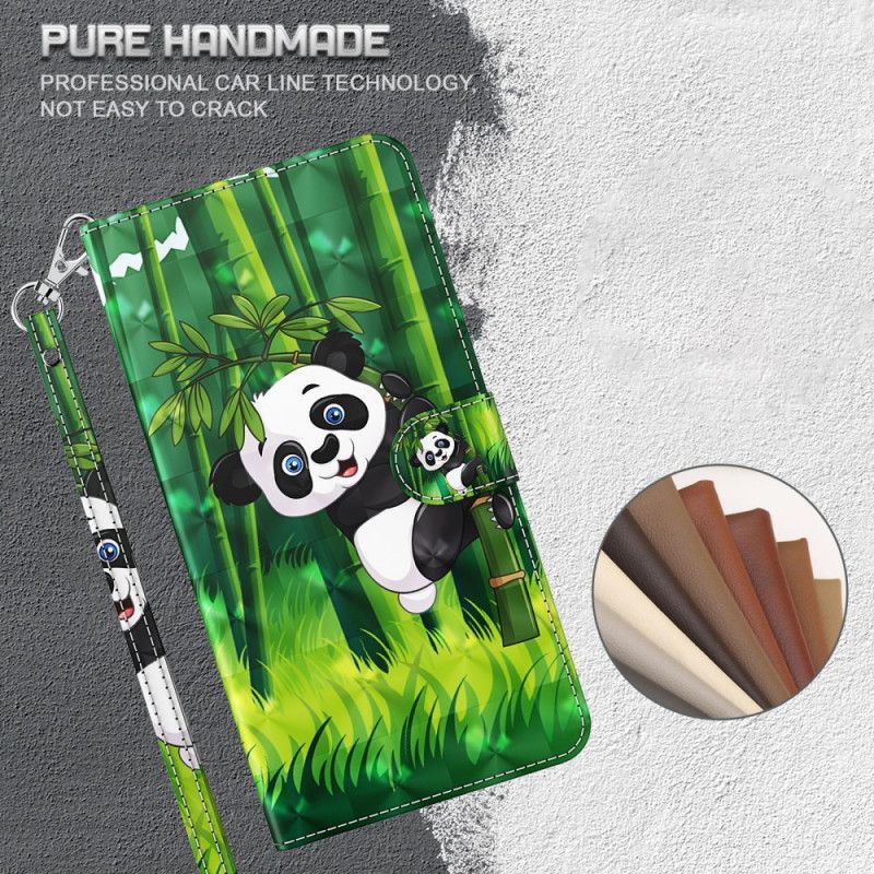 Flip Case Leren Huawei P Smart 2021 Panda En Bamboe