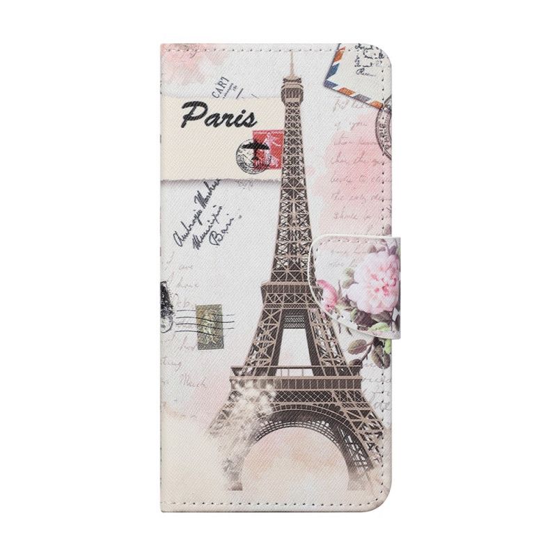 Flip Case Leren Huawei P Smart 2021 Retro Eiffeltoren