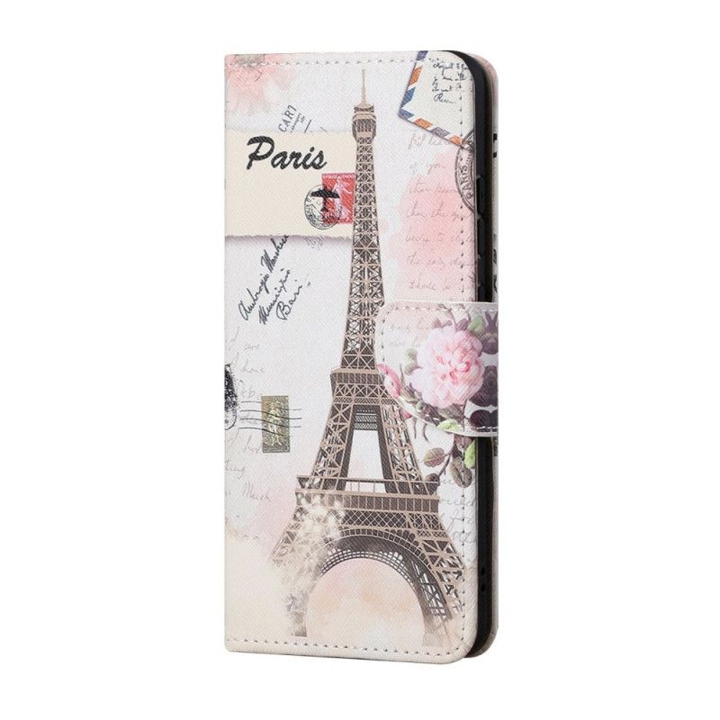 Flip Case Leren Huawei P Smart 2021 Retro Eiffeltoren