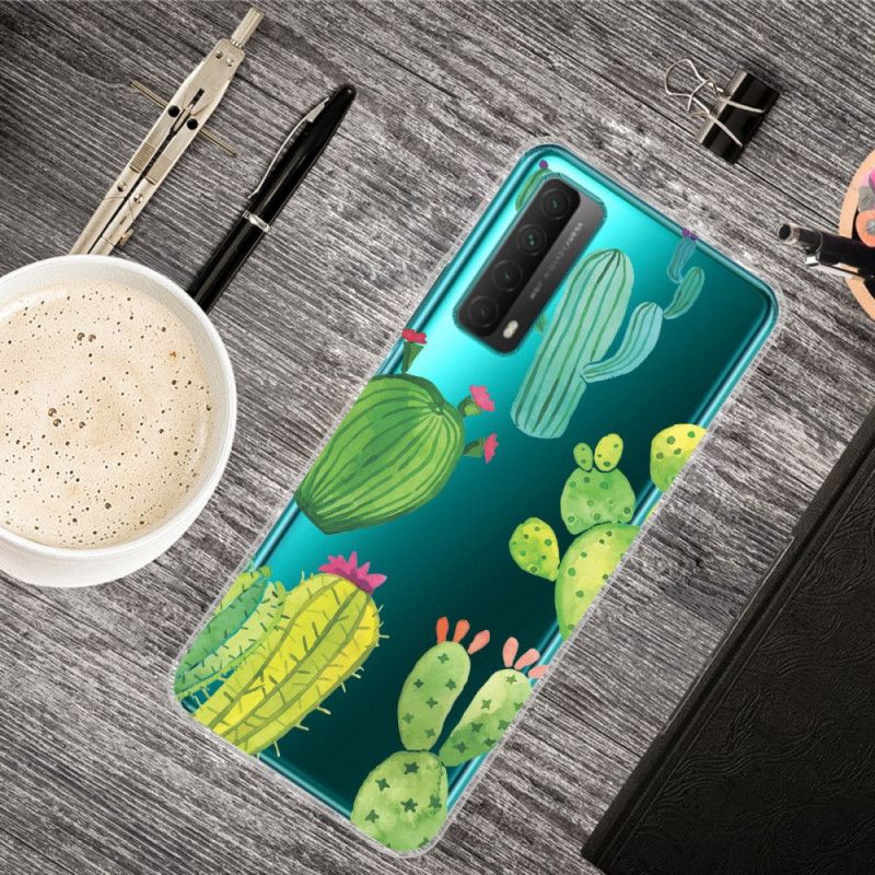 Hoesje Huawei P Smart 2021 Aquarel Cactus