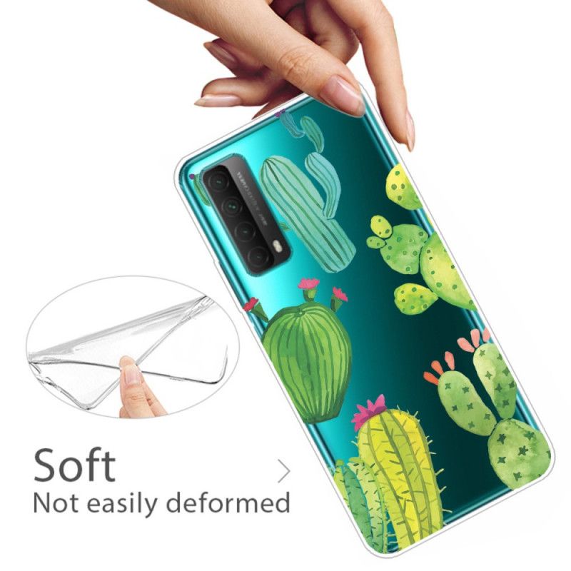 Hoesje Huawei P Smart 2021 Aquarel Cactus