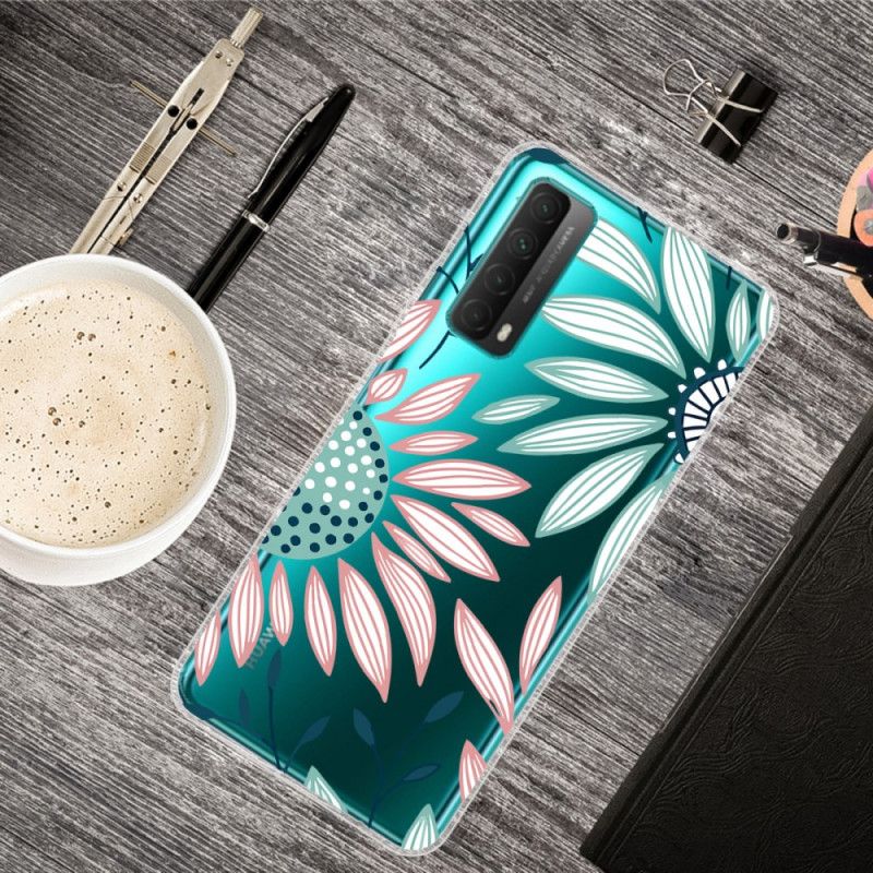 Hoesje Huawei P Smart 2021 Groen Roze Bloemen