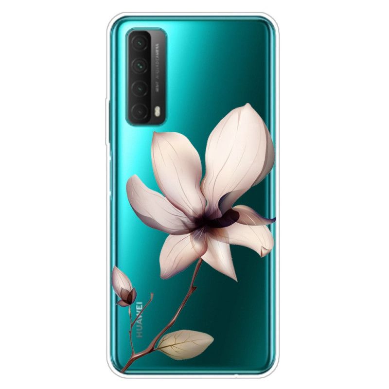 Hoesje Huawei P Smart 2021 Groen Roze Bloemen