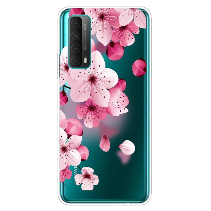 Hoesje Huawei P Smart 2021 Grote Roze Bloemen