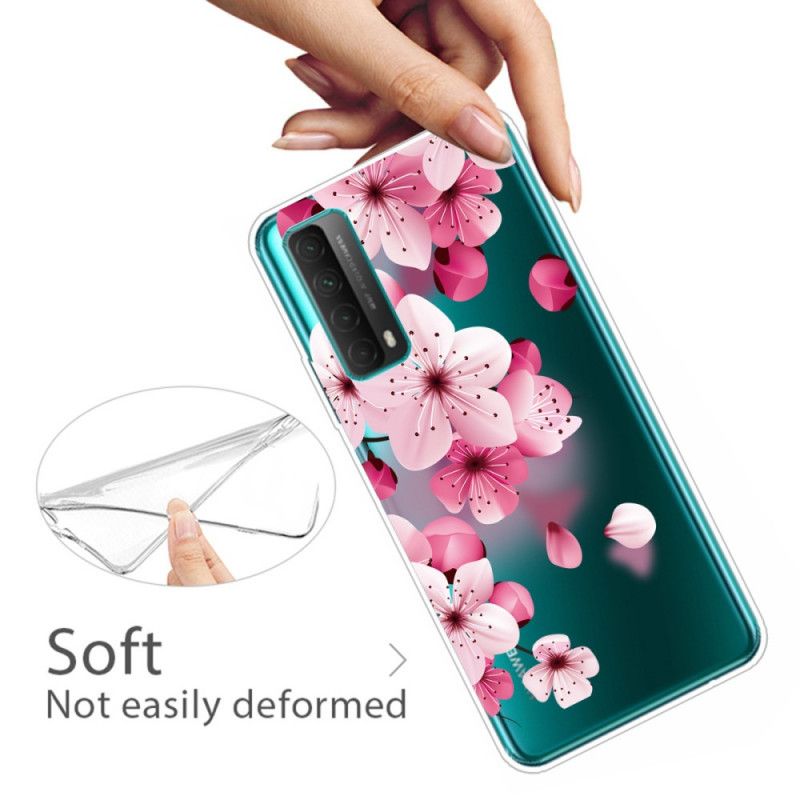 Hoesje Huawei P Smart 2021 Grote Roze Bloemen