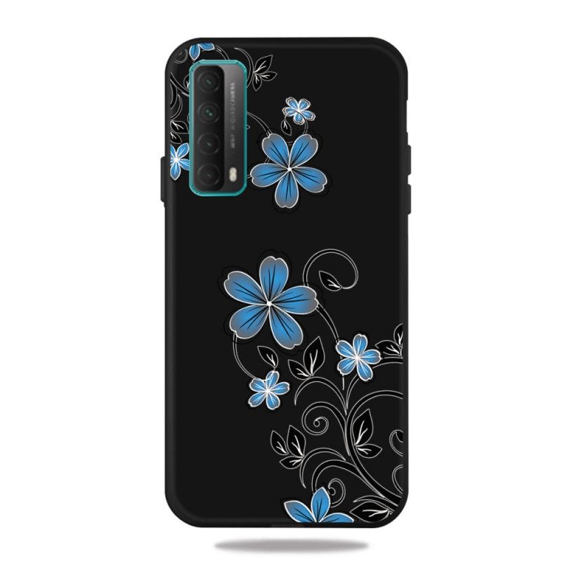 Hoesje Huawei P Smart 2021 Telefoonhoesje Blauwe Bloemen