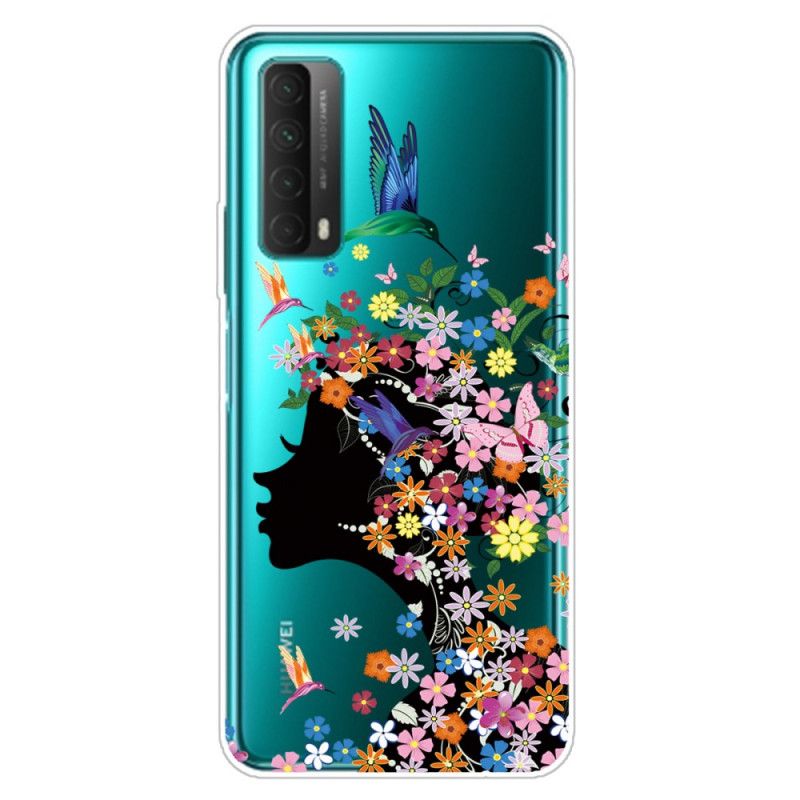 Hoesje Huawei P Smart 2021 Transparant Bloemenmeisje