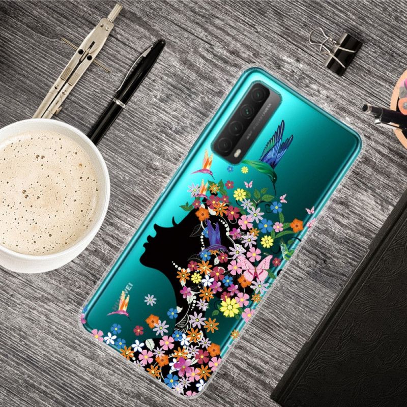 Hoesje Huawei P Smart 2021 Transparant Bloemenmeisje