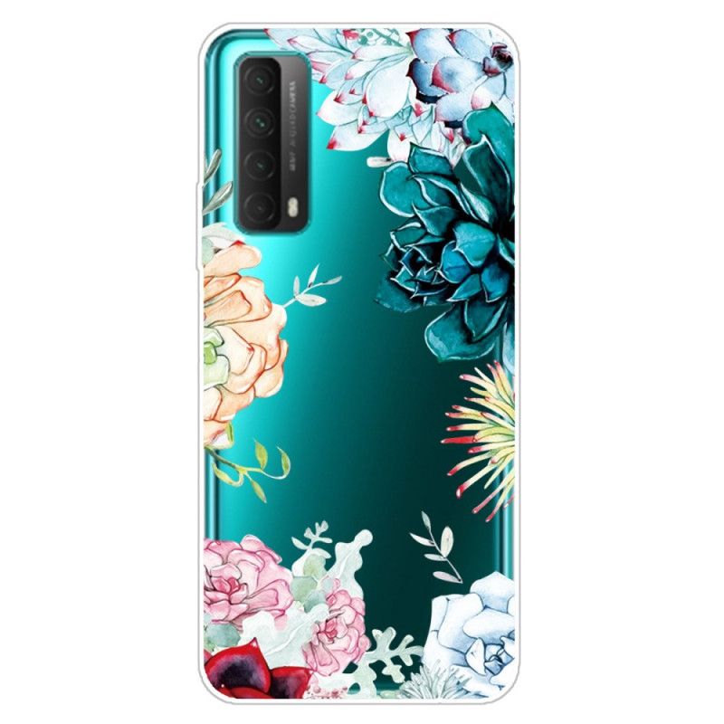 Hoesje Huawei P Smart 2021 Transparante Aquarelbloemen