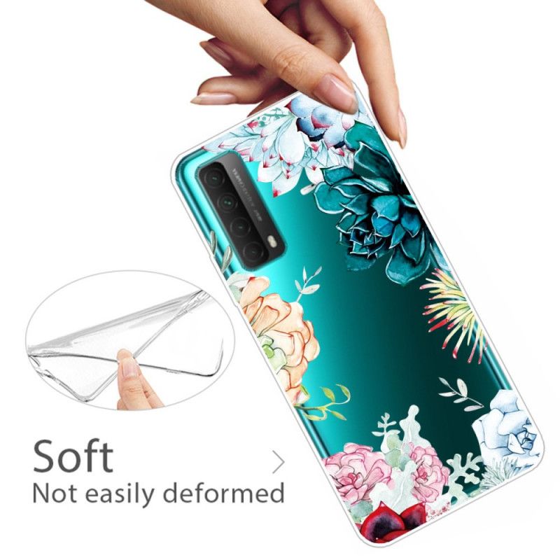 Hoesje Huawei P Smart 2021 Transparante Aquarelbloemen