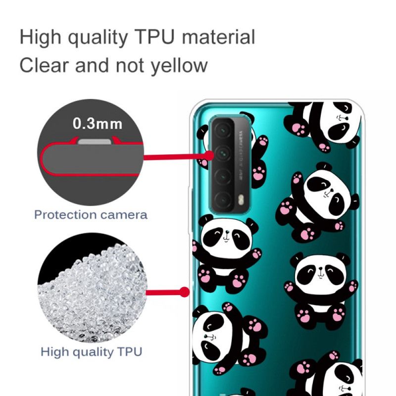 Hoesje Huawei P Smart 2021 Transparante Panda'S Hebben Plezier