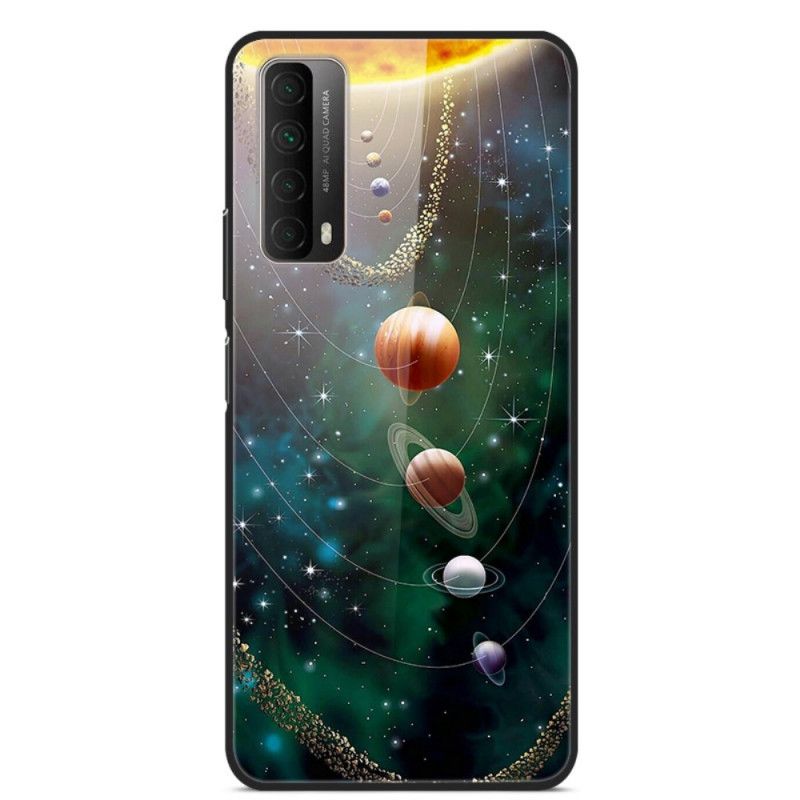 Hoesje Huawei P Smart 2021 Zonnestelsel Planeet Gehard Glas