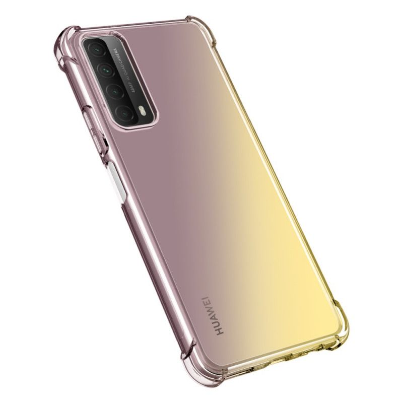 Hoesje voor Huawei P Smart 2021 Donkerblauw Magenta Kleurverloop