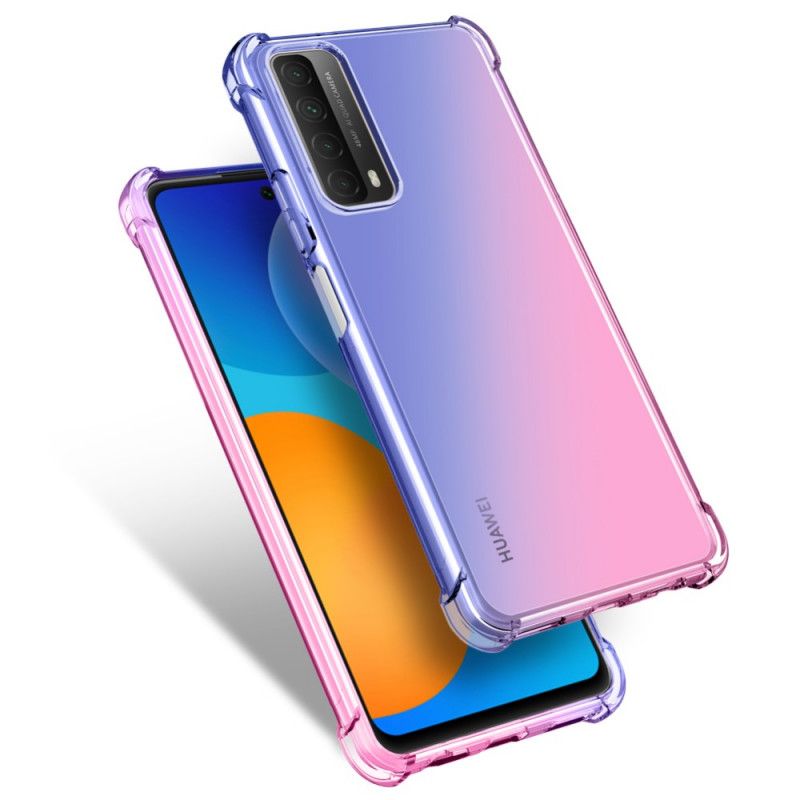 Hoesje voor Huawei P Smart 2021 Donkerblauw Magenta Kleurverloop