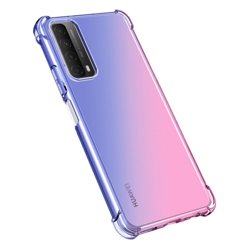 Hoesje voor Huawei P Smart 2021 Donkerblauw Magenta Kleurverloop