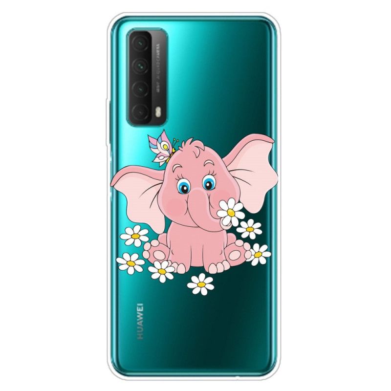 Hoesje voor Huawei P Smart 2021 Transparant Roze Olifant