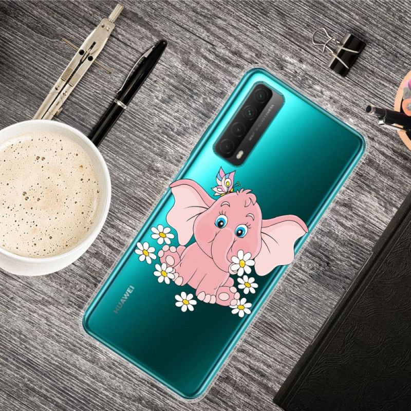 Hoesje voor Huawei P Smart 2021 Transparant Roze Olifant