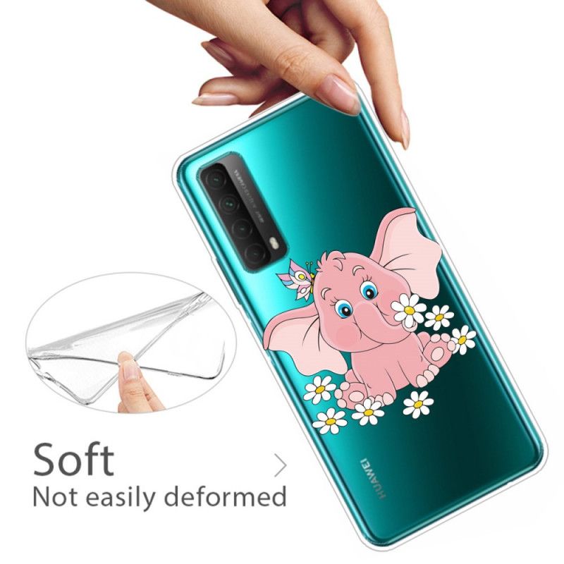 Hoesje voor Huawei P Smart 2021 Transparant Roze Olifant