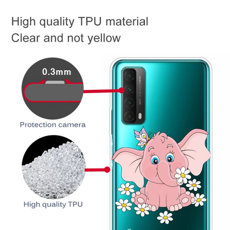 Hoesje voor Huawei P Smart 2021 Transparant Roze Olifant