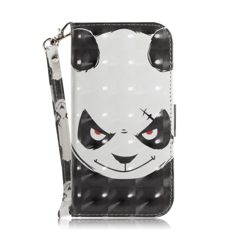 Leren Hoesje Huawei P Smart 2021 Boze Panda Met String