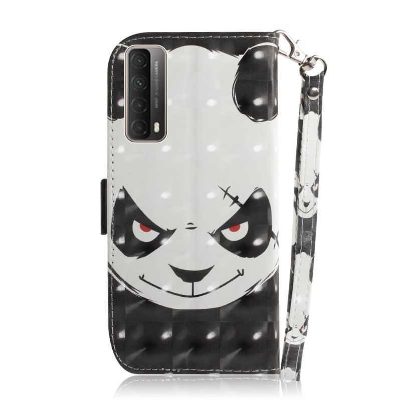 Leren Hoesje Huawei P Smart 2021 Boze Panda Met String