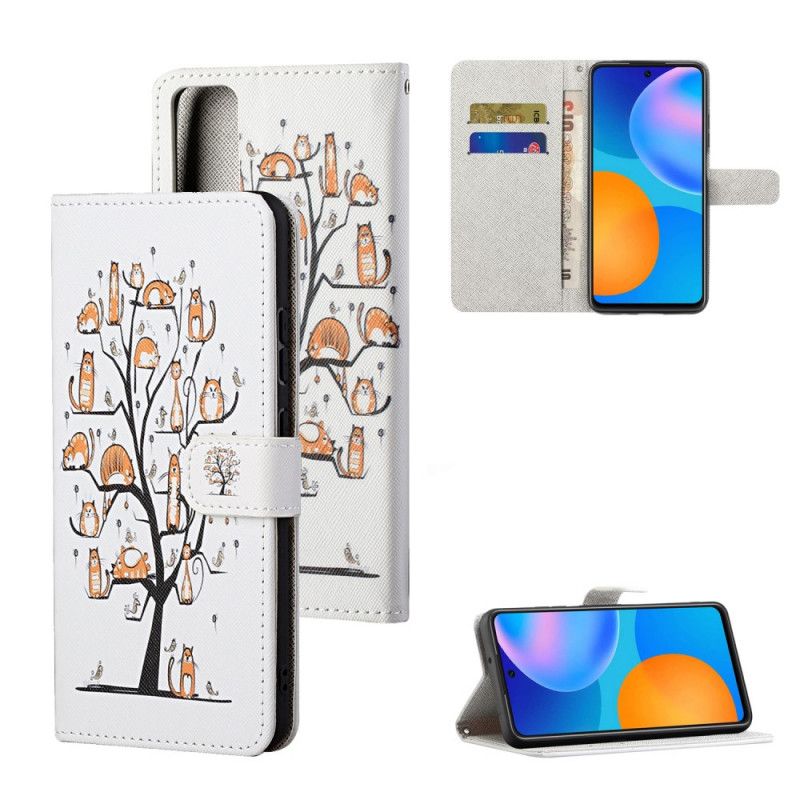 Leren Hoesje Huawei P Smart 2021 Funky String Katten