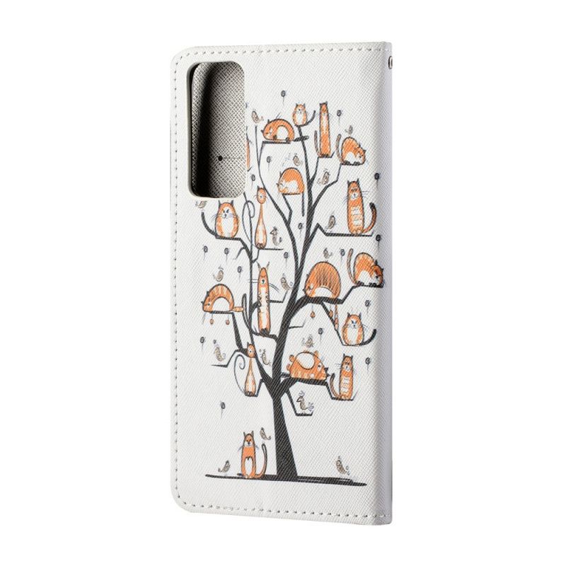 Leren Hoesje Huawei P Smart 2021 Funky String Katten