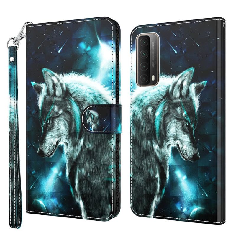 Leren Hoesje Huawei P Smart 2021 Majestueuze Wolf