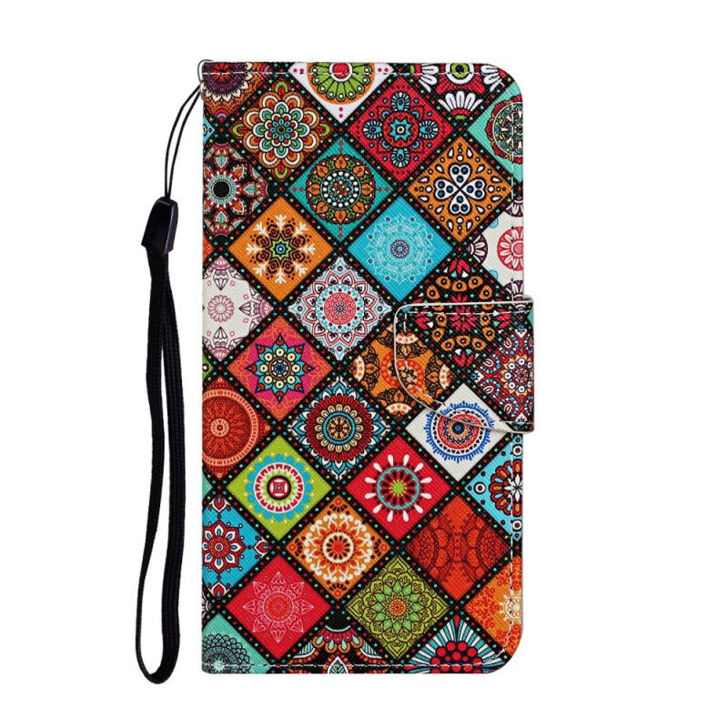 Leren Hoesje Huawei P Smart 2021 Patchwork Mandala'S Met String