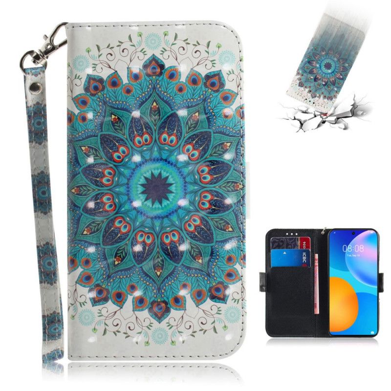 Leren Hoesje Huawei P Smart 2021 Telefoonhoesje Meesterlijke Mandala Met String