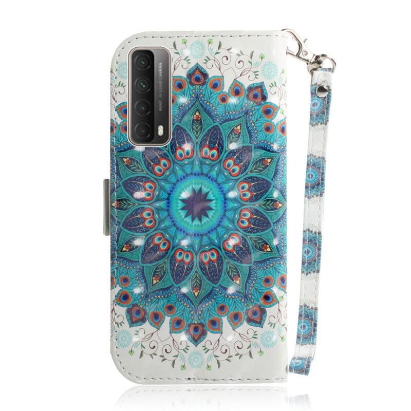 Leren Hoesje Huawei P Smart 2021 Telefoonhoesje Meesterlijke Mandala Met String