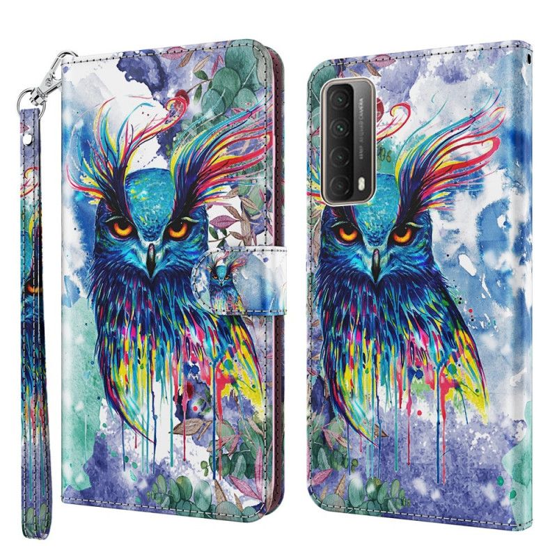 Leren Hoesje voor Huawei P Smart 2021 Aquarel Vogel