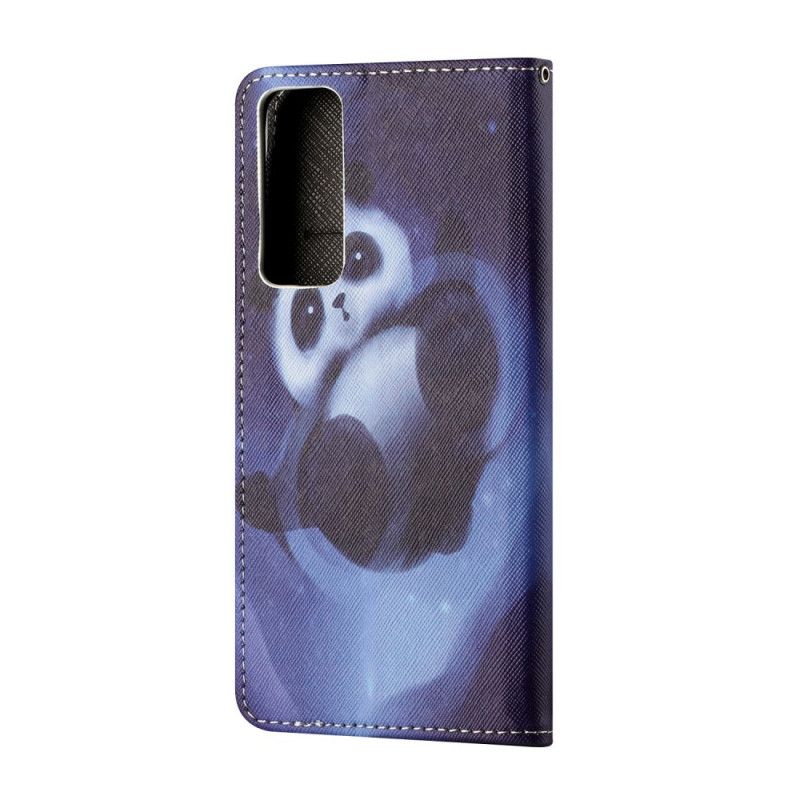 Leren Hoesje voor Huawei P Smart 2021 Pandaruimte Met String