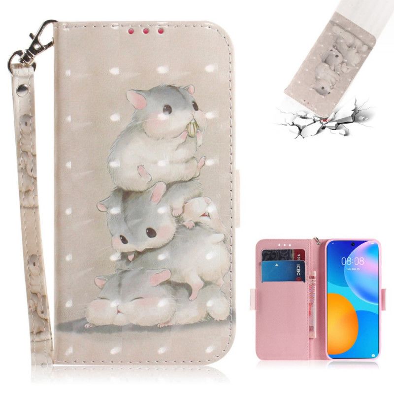 Leren Hoesje voor Huawei P Smart 2021 String Hamsters