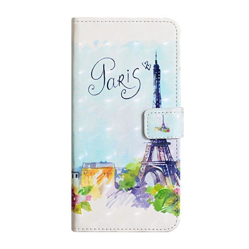 Bescherming Hoesje Huawei Y6p Telefoonhoesje Eiffeltoren In Aquarel