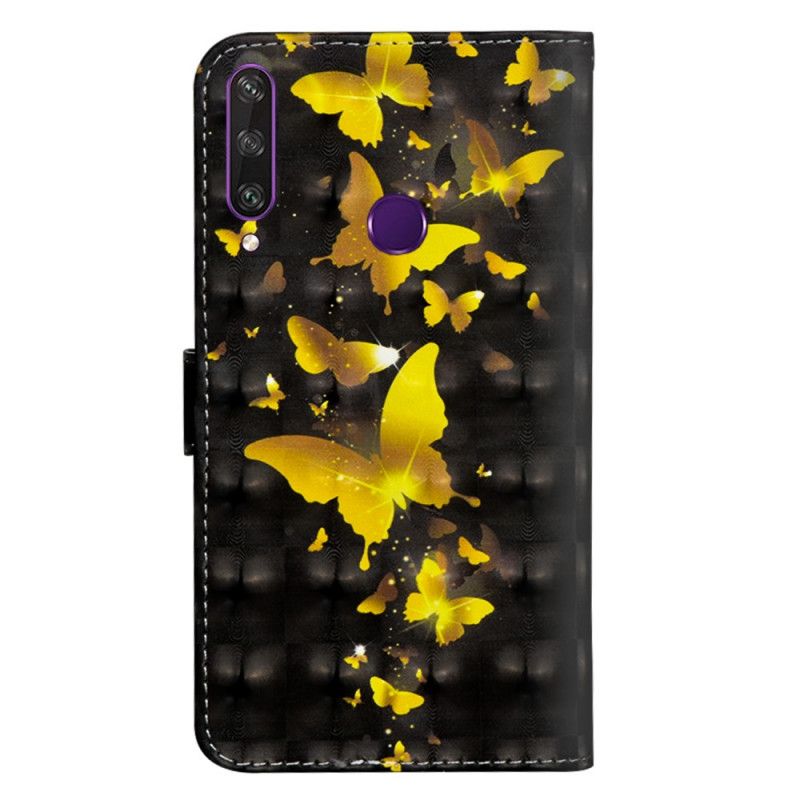 Bescherming Hoesje Huawei Y6p Telefoonhoesje Gele Vlinders