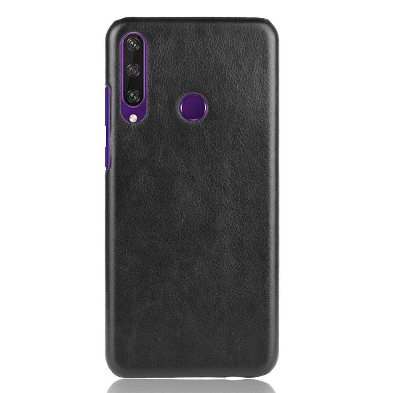 Case Hoesje Huawei Y6p Grijs Zwart Telefoonhoesje Performance Lychee Leereffect