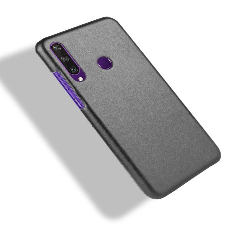 Case Hoesje Huawei Y6p Grijs Zwart Telefoonhoesje Performance Lychee Leereffect