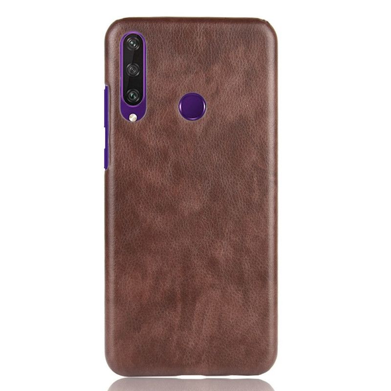 Case Hoesje Huawei Y6p Grijs Zwart Telefoonhoesje Performance Lychee Leereffect