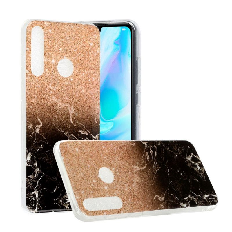 Case Hoesje Huawei Y6p Grijs Zwart Telefoonhoesje Zeldzaam Marmer